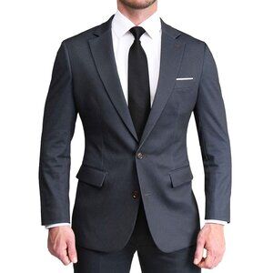 State and Liberty Athletic Fit Stretch Blazer - Charcoal Microcheck